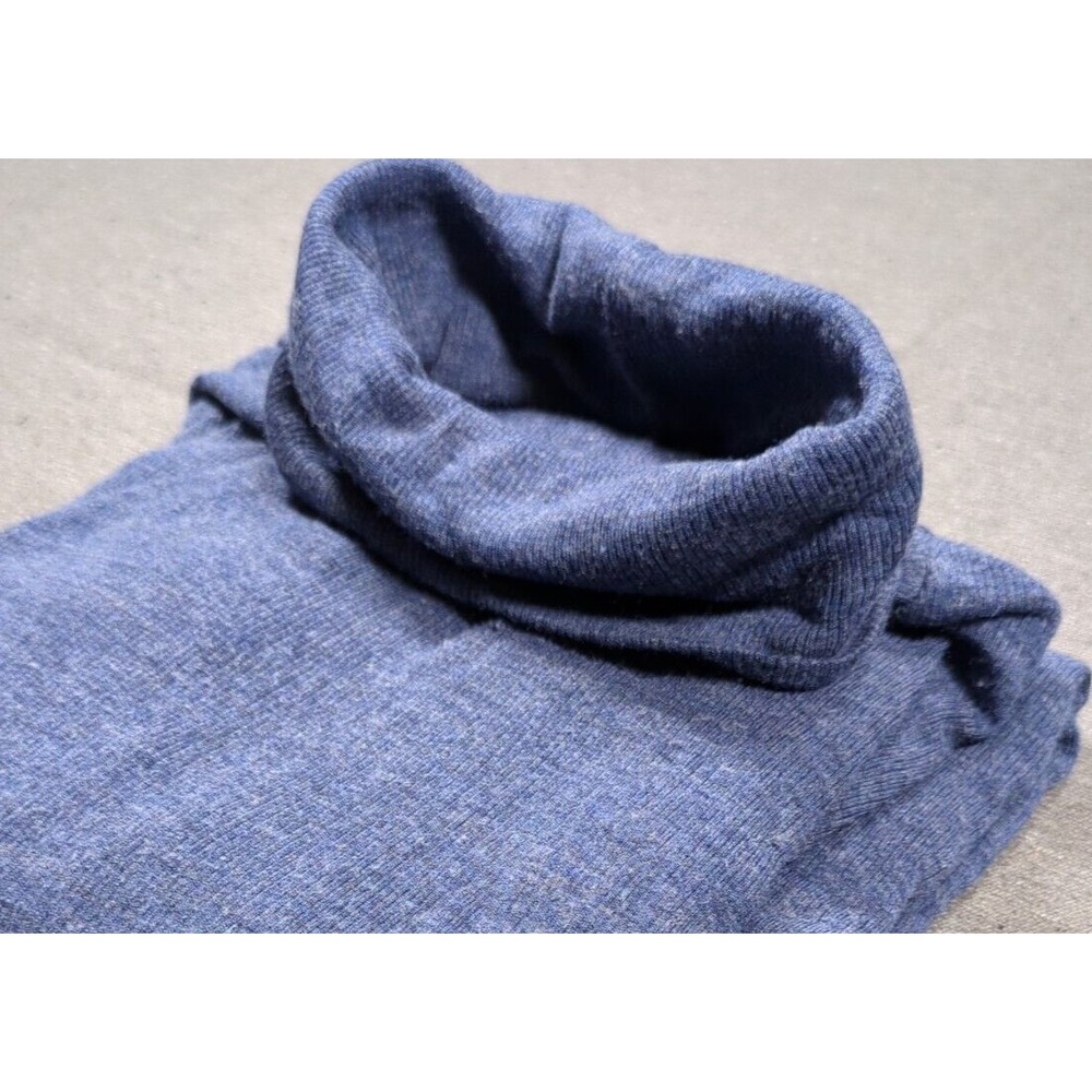 GAP Modal Spandex Classic Lightweight Turtle Neck Heather Blue Womens Size M